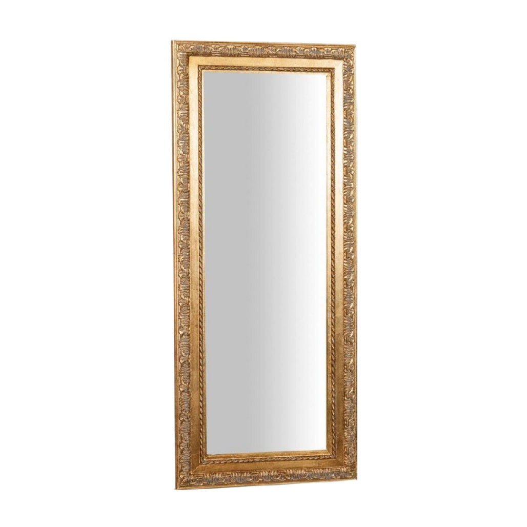 Miroir rectangulaire avec cadre décoratif en bois - 40 x 100 x 5
